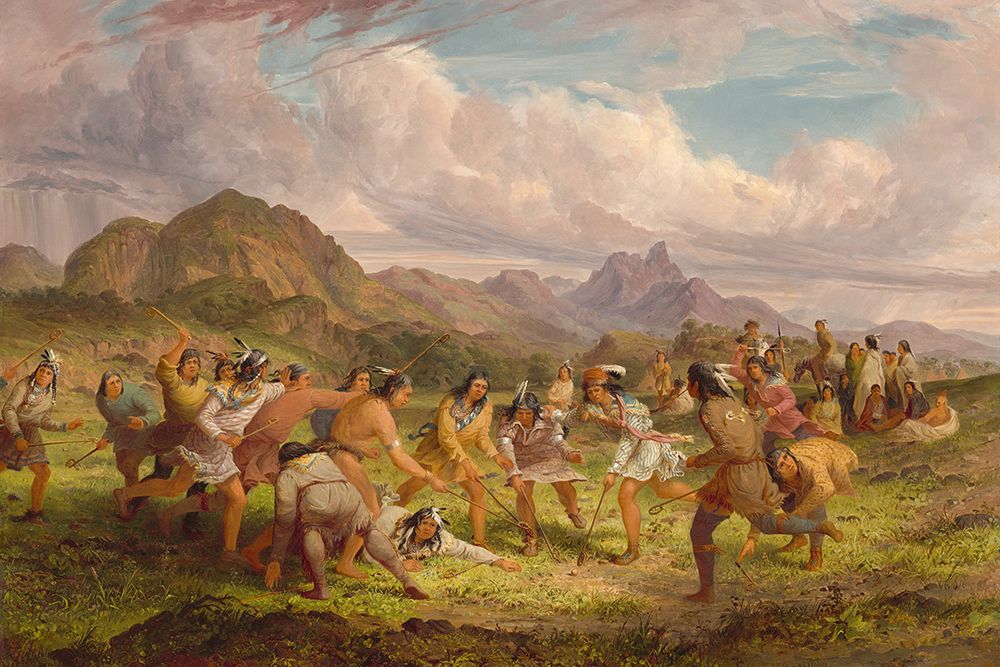 Ball Playing among the Sioux Indians art print by Seth Eastman for $57.95 CAD