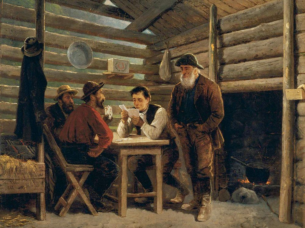 Miners Playing Cards, 1882 art print by William Hahn for $57.95 CAD