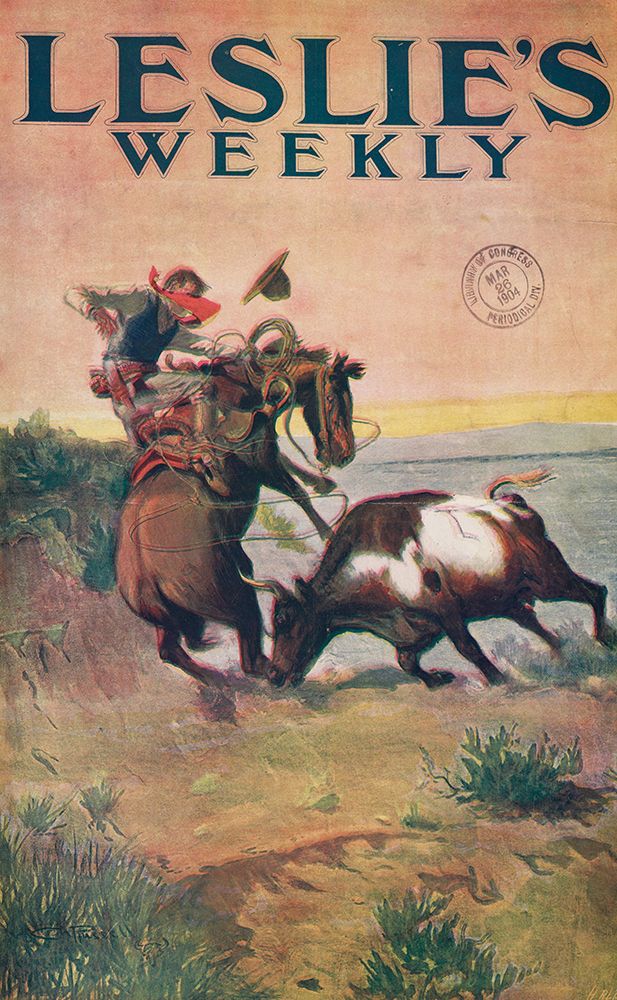 A Moment of Great Peril in a Cowboys Career art print by Charles Marion Russell for $57.95 CAD