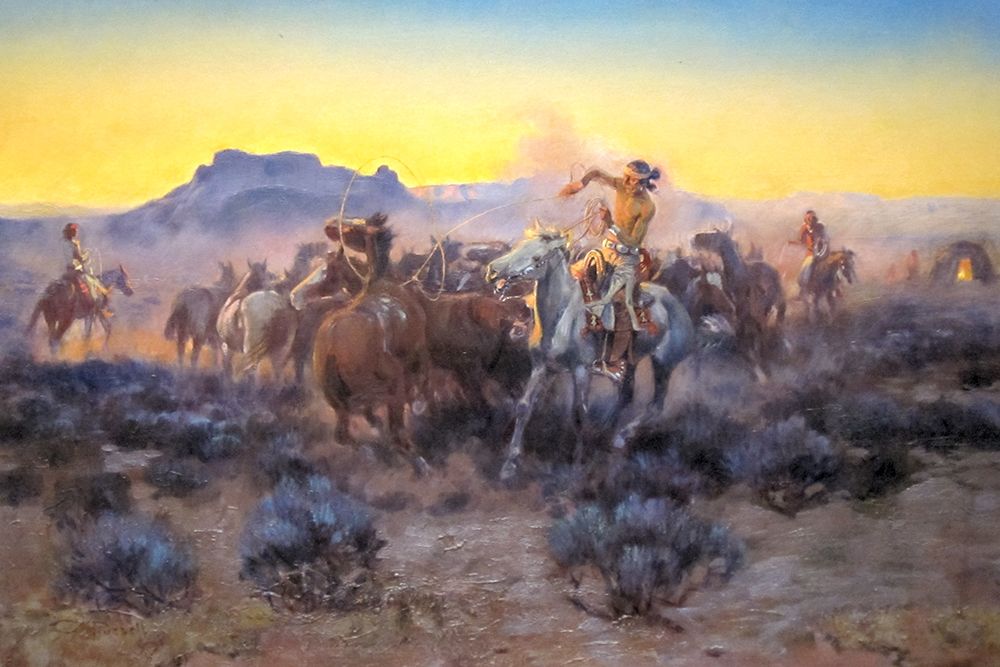 Roping Fresh Mounts art print by Charles Marion Russell for $57.95 CAD
