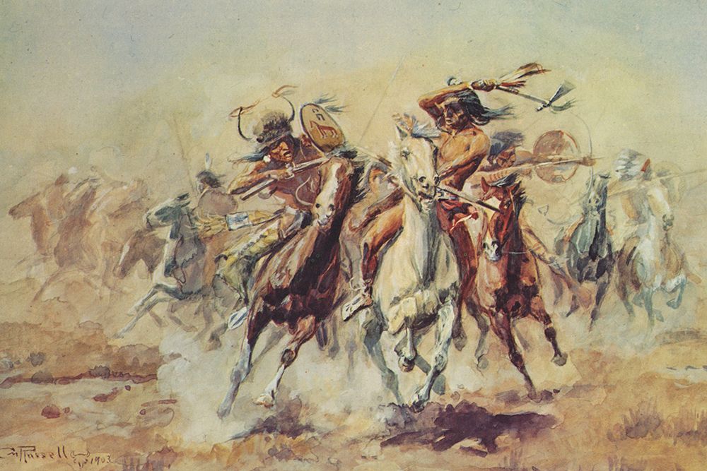 Sioux and Blackfeet Meet art print by Charles Marion Russell for $57.95 CAD