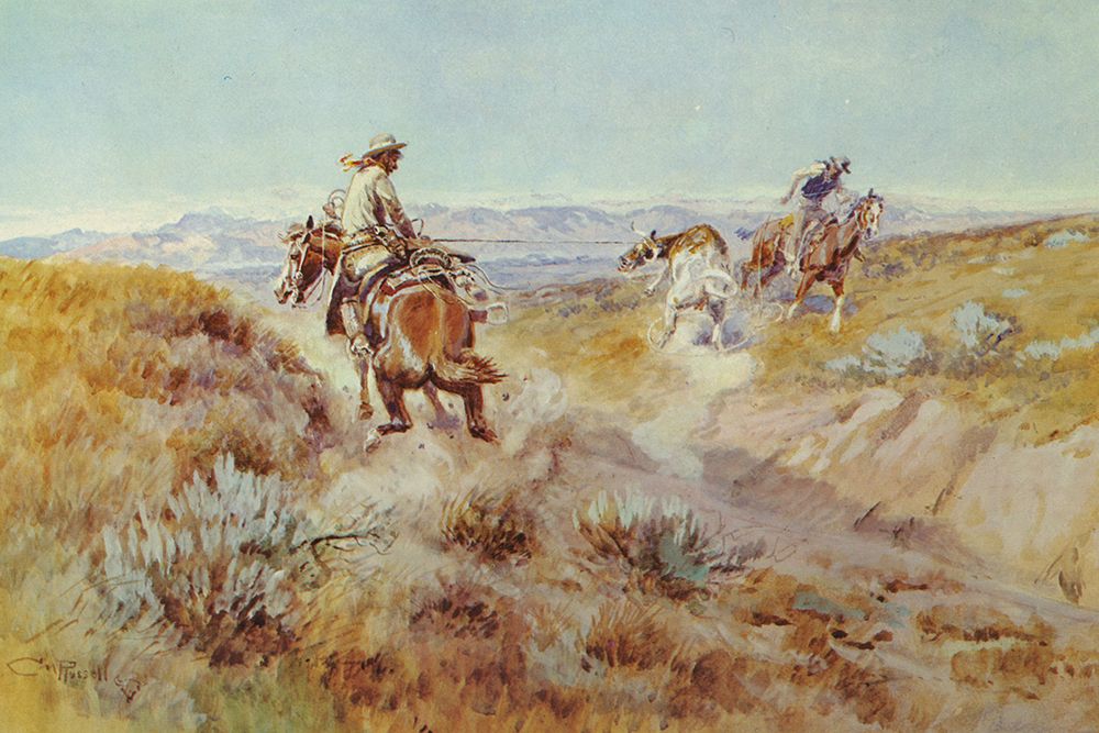 When Cows were Wild art print by Charles Marion Russell for $57.95 CAD