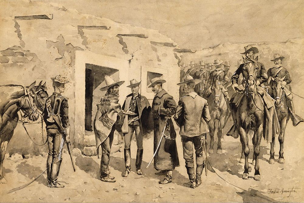 US Cavalry Hunting Garza men on the Rio Grande art print by Frederic Remington for $57.95 CAD