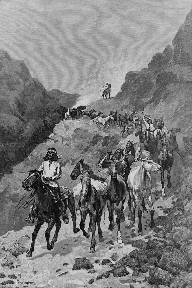 Geronimo and his Band Returning from a raid into Mexico art print by Frederic Remington for $57.95 CAD