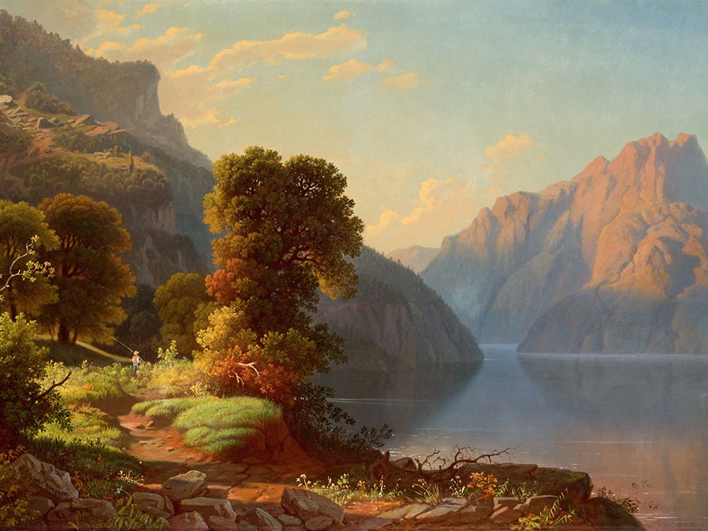 A View of a Lake in the Mountains art print by George Caleb Bingham for $57.95 CAD
