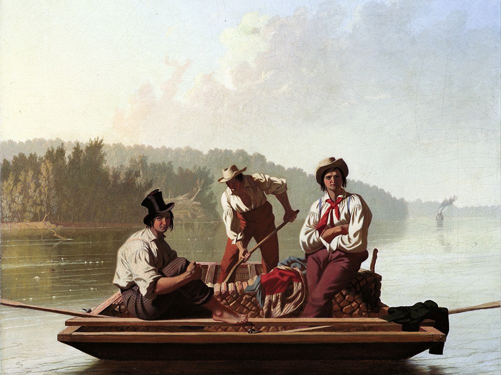 Boatmen on the Missouri art print by George Caleb Bingham for $57.95 CAD