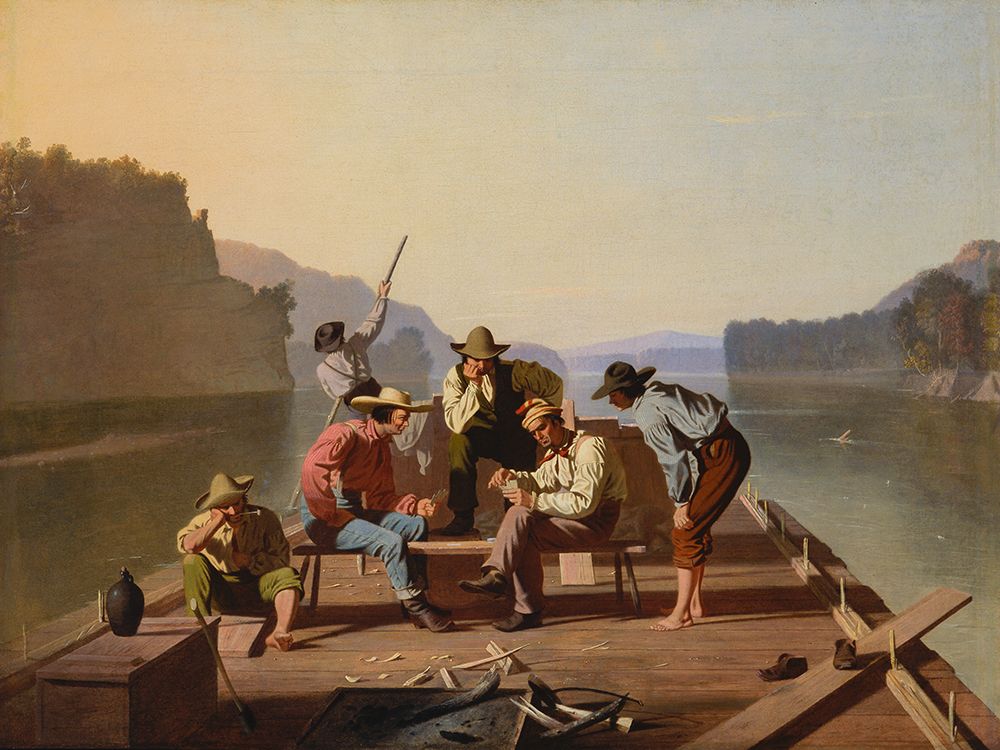 Raftsmen Playing Cards art print by George Caleb Bingham for $57.95 CAD