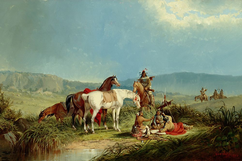 Indians Playing Cards art print by John Mix Stanley for $57.95 CAD
