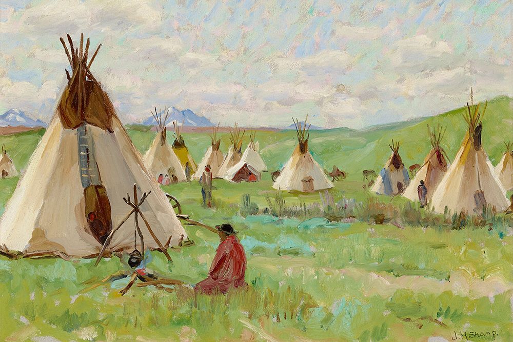 Blackfeet Teepees Glacier Park art print by Joseph Henry Sharp for $57.95 CAD