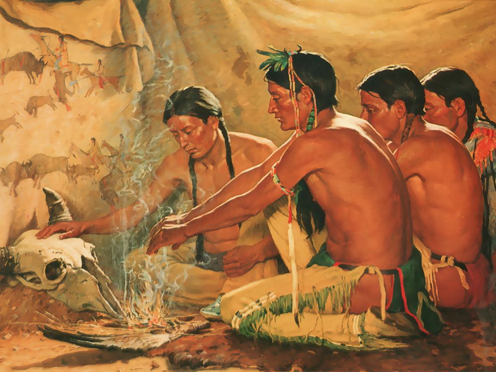 Prayer to the Spirit of the Buffalo art print by Joseph Henry Sharp for $57.95 CAD