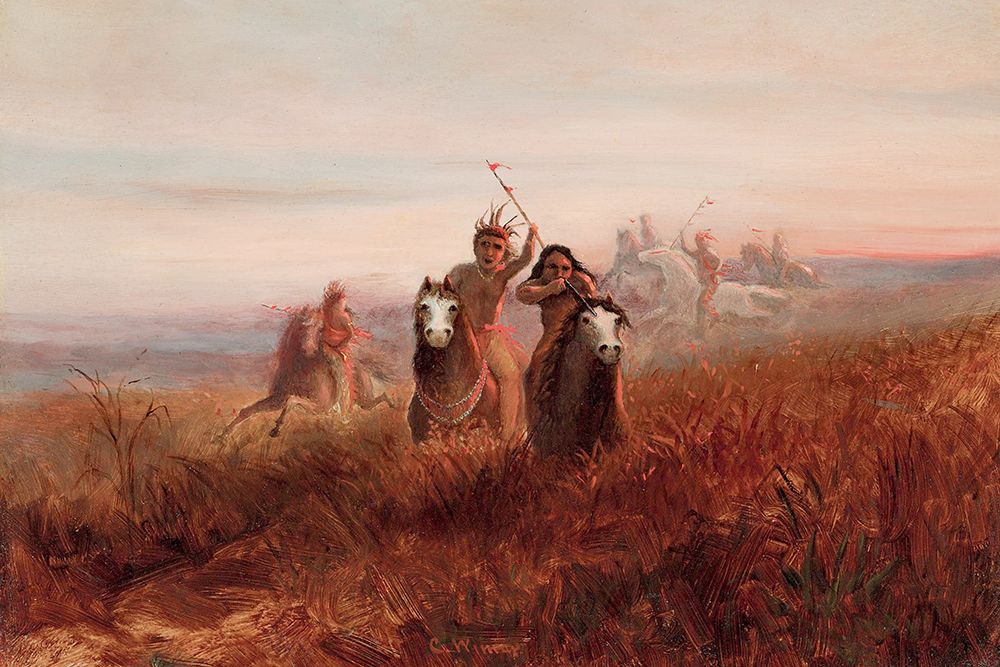 The War Party art print by Karl Ferdinand Wimar for $57.95 CAD