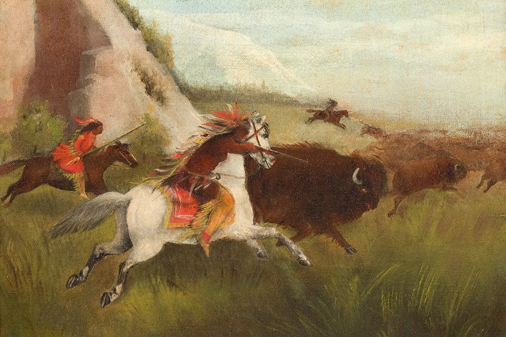 Buffalo Hunt art print by Karl Ferdinand Wimar for $57.95 CAD