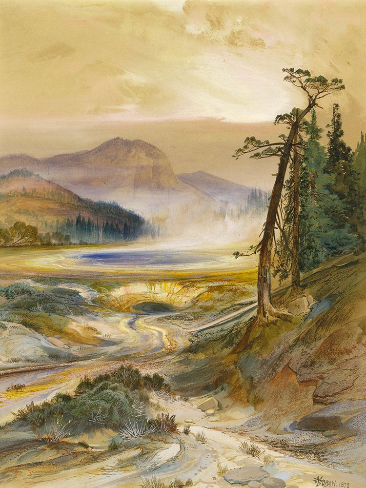 Excelsior Geyser, Yellowstone Park art print by Thomas Moran for $57.95 CAD
