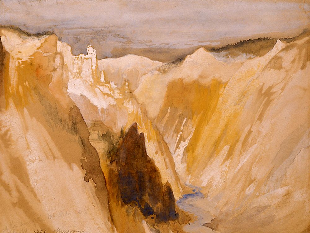 Grand Canyon of the Yellowstone art print by Thomas Moran for $57.95 CAD