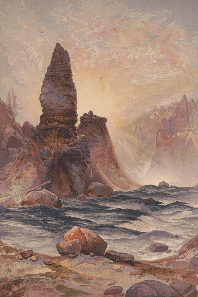 The tower of Tower Falls, Yellowstone art print by Thomas Moran for $57.95 CAD