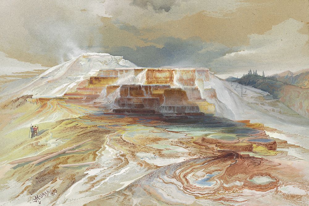 Hot Springs of Gardiners River, Yellowstone art print by Thomas Moran for $57.95 CAD