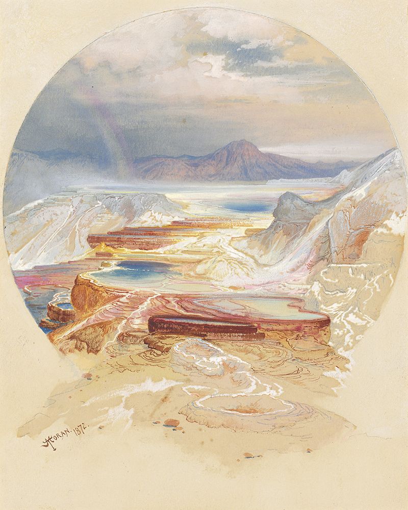 Minerva Terrace, Yellowstone art print by Thomas Moran for $57.95 CAD