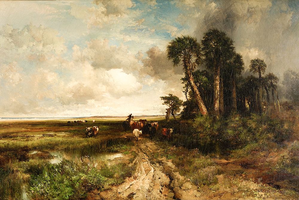 Bringing Home the Cattle art print by Thomas Moran for $57.95 CAD
