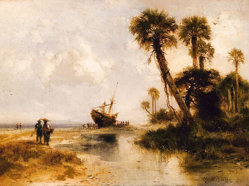 Fort George Island Florida art print by Thomas Moran for $57.95 CAD
