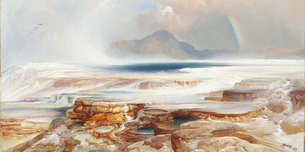 Hot Springs of the Yellowstone art print by Thomas Moran for $57.95 CAD