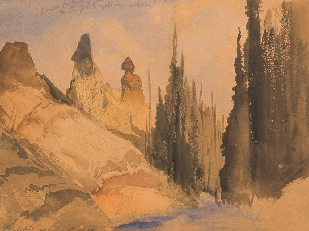 Tower Creek art print by Thomas Moran for $57.95 CAD
