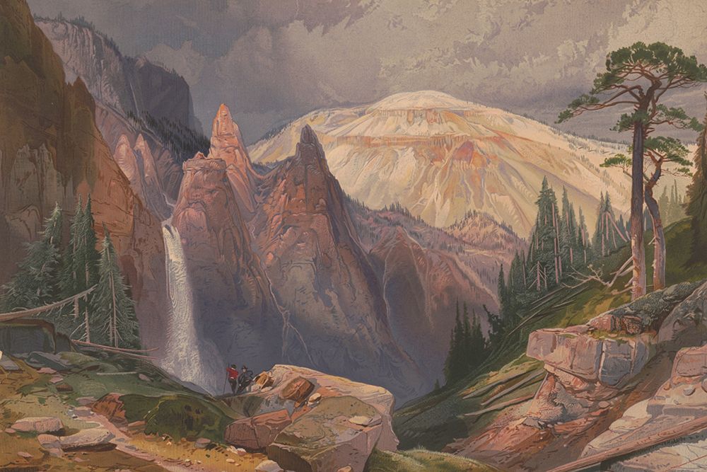 Tower Falls and Sulphur Mountain, Yellowstone art print by Thomas Moran for $57.95 CAD