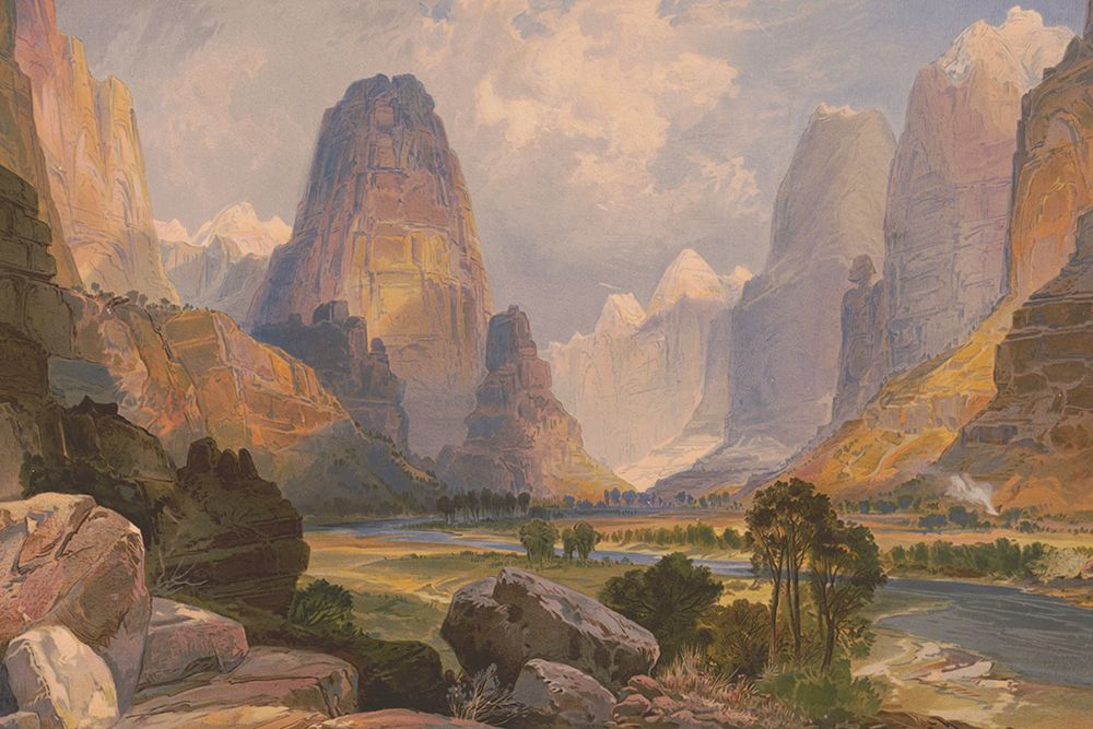 Valley of Babbling Waters, Southern Utah art print by Thomas Moran for $57.95 CAD