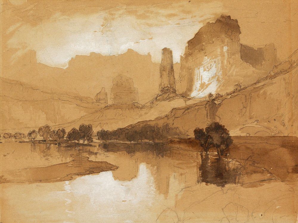 Yellowstone, Below the Falls art print by Thomas Moran for $57.95 CAD
