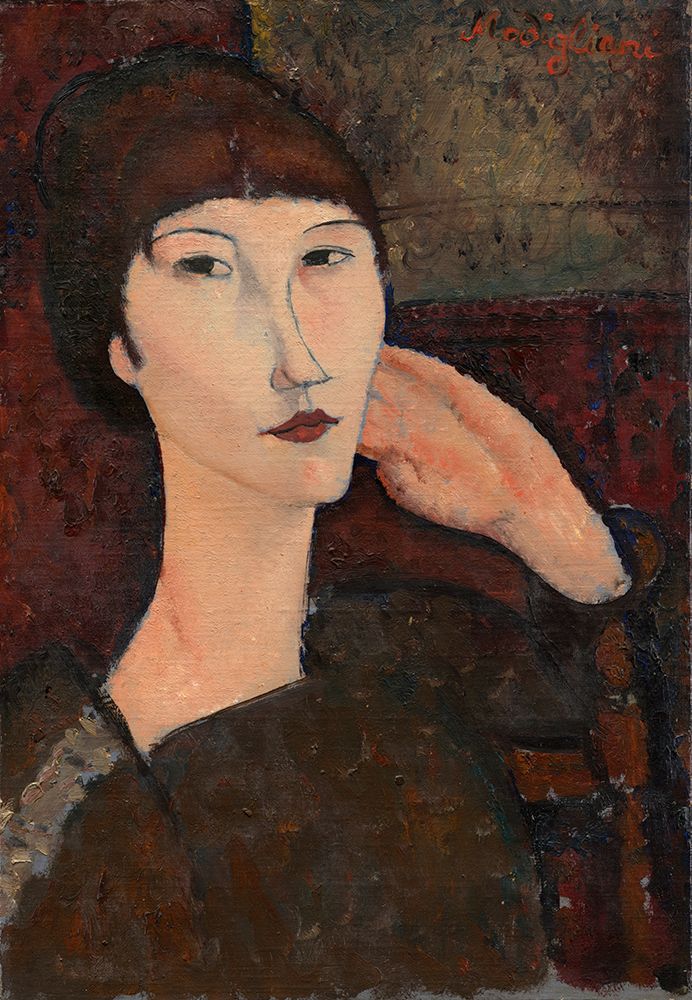 Adrienne, Woman with Bangs 1917 art print by Amedeo Modigliani for $57.95 CAD