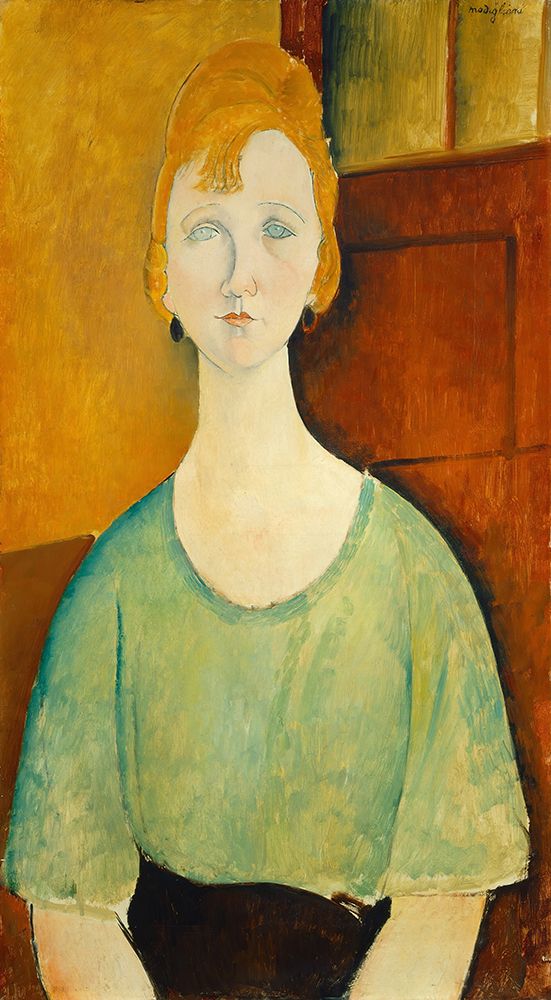 Girl in a Green Blouse 1917 art print by Amedeo Modigliani for $57.95 CAD