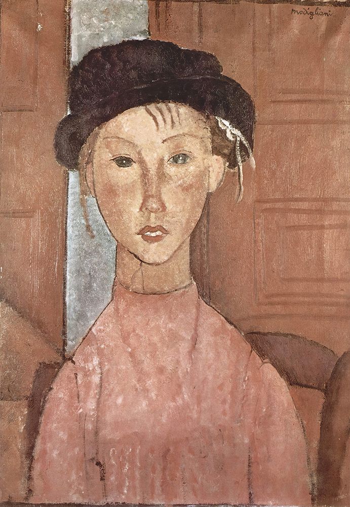 Girl in Hat 1918 art print by Amedeo Modigliani for $57.95 CAD
