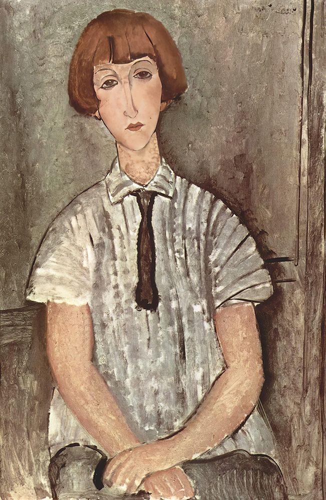 Girl with Blouse 1917 art print by Amedeo Modigliani for $57.95 CAD