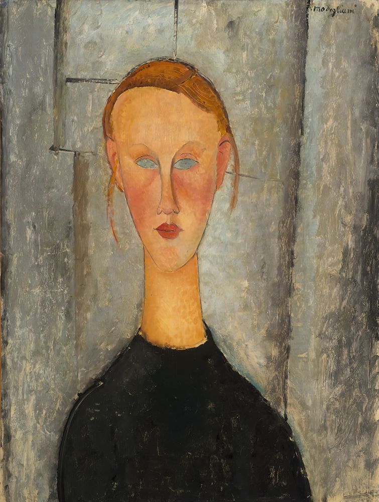 Girl with Blue Eyes 1918 art print by Amedeo Modigliani for $57.95 CAD