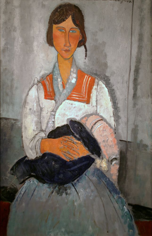 Gypsy Woman with Baby 1919 art print by Amedeo Modigliani for $57.95 CAD