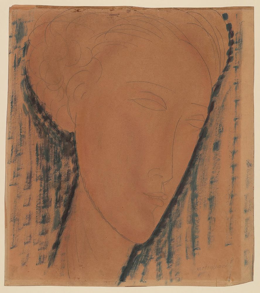 Head of a girl 1917 art print by Amedeo Modigliani for $57.95 CAD