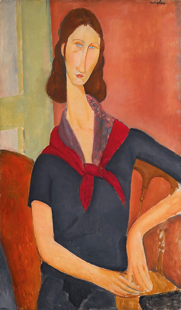 Jeanne Hebuterne with headscarf 1919 art print by Amedeo Modigliani for $57.95 CAD