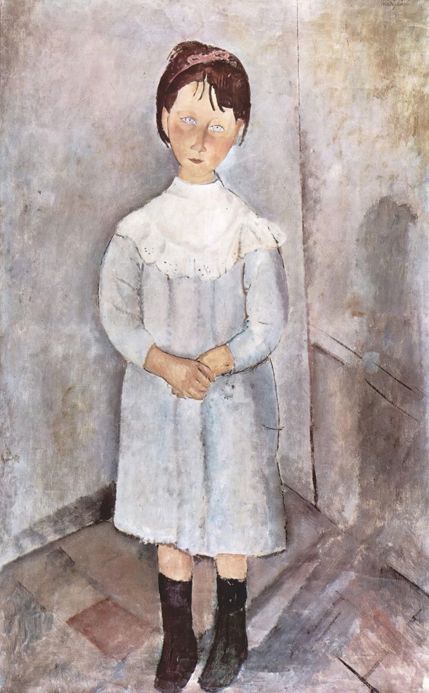 Little Girl in Blue 1918 art print by Amedeo Modigliani for $57.95 CAD