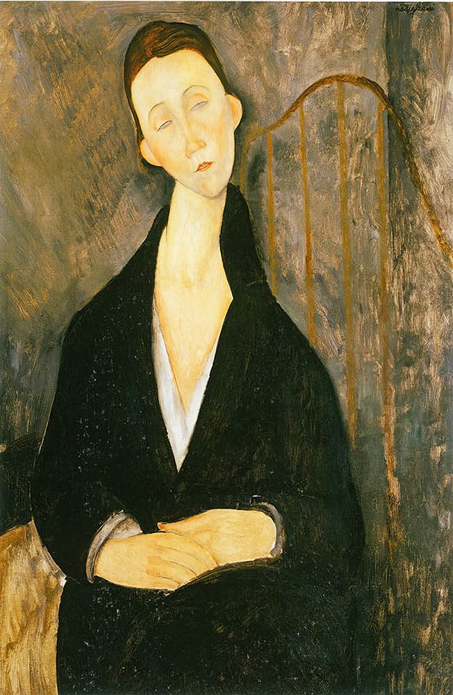 Lunia Czechowska in the Black Dress 1919 art print by Amedeo Modigliani for $57.95 CAD