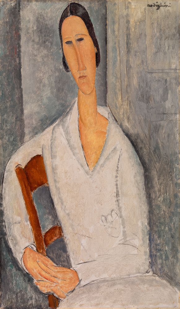 Madame Hanka Zborowski Leaning on a Chair 1919 art print by Amedeo Modigliani for $57.95 CAD