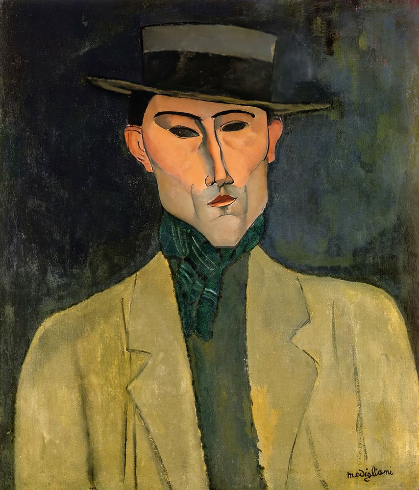 Man with Hat 1915 art print by Amedeo Modigliani for $57.95 CAD
