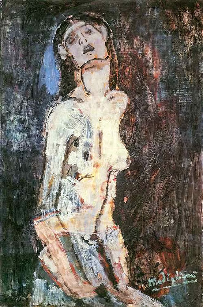 Naked Suffering 1908 art print by Amedeo Modigliani for $57.95 CAD