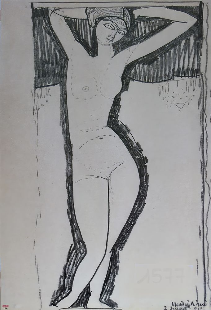 Nude Drawing art print by Amedeo Modigliani for $57.95 CAD