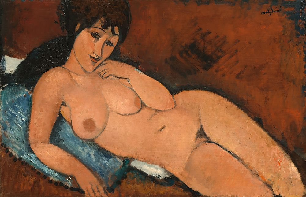 Nude on a Blue Cushion 1917 art print by Amedeo Modigliani for $57.95 CAD