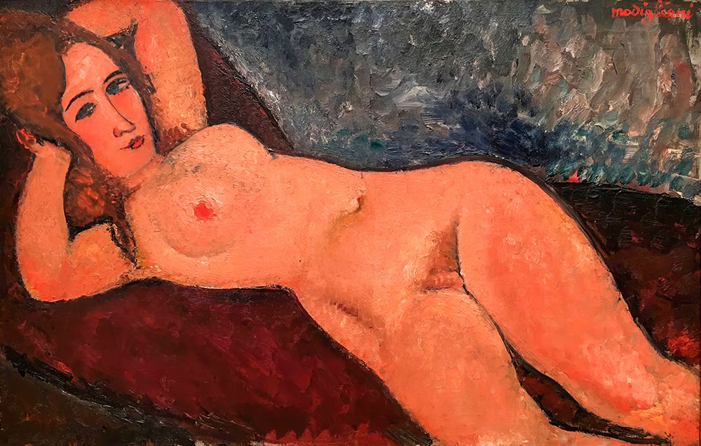 Nude Reclining Hands on Back of her Head 1916 art print by Amedeo Modigliani for $57.95 CAD