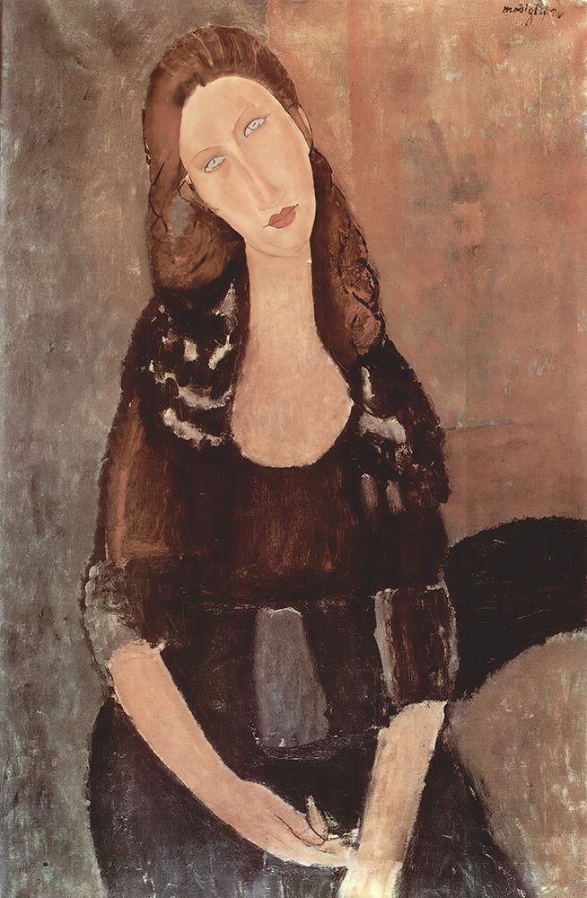 Portrait of Jeanne Hebuterne 1918 art print by Amedeo Modigliani for $57.95 CAD