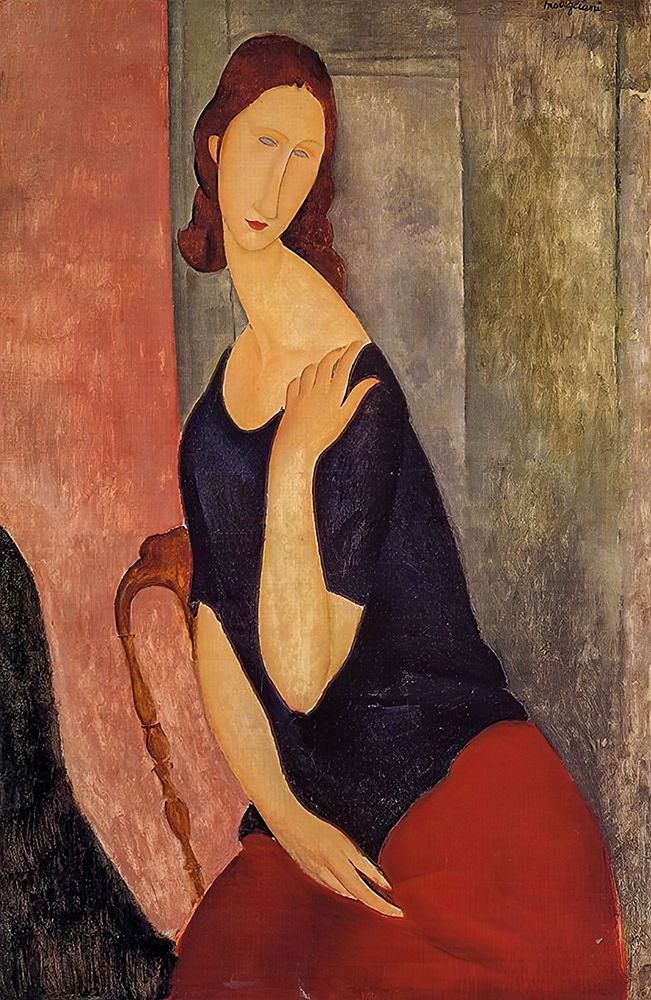 Portrait of Jeanne Hebuterne 1919 V2 art print by Amedeo Modigliani for $57.95 CAD