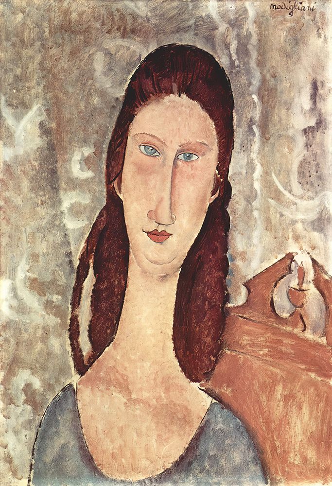 Portrait of Jeanne Hebuterne 1919 art print by Amedeo Modigliani for $57.95 CAD