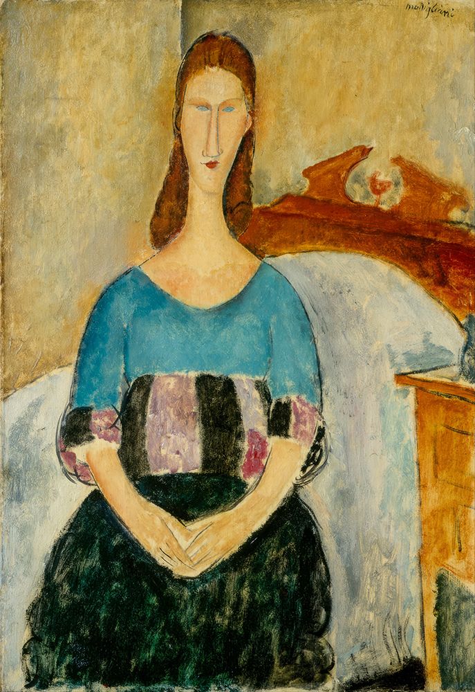 Portrait of Jeanne Hebuterne Seated, 1918 art print by Amedeo Modigliani for $57.95 CAD