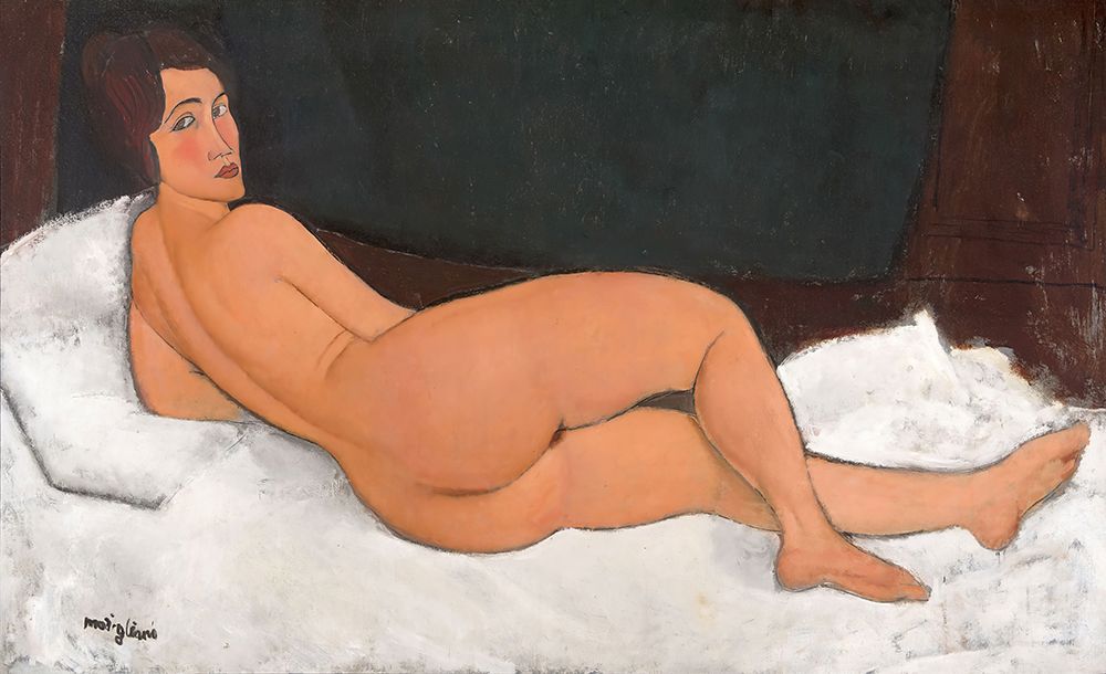 Reclining Nude on the left side 1917 art print by Amedeo Modigliani for $57.95 CAD