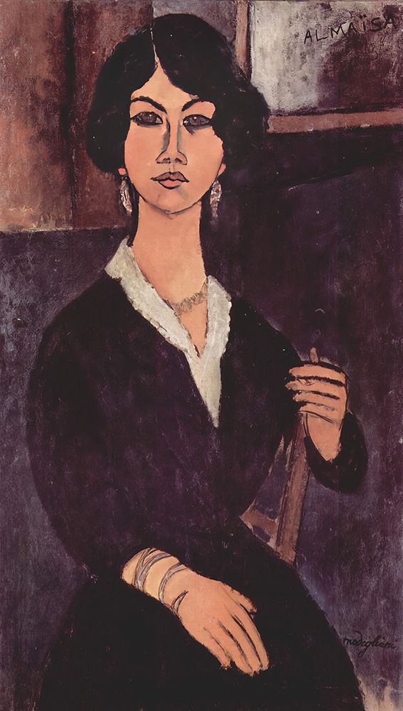 Seated Algerian Almaiisa 1916 art print by Amedeo Modigliani for $57.95 CAD